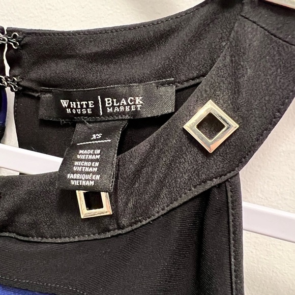 WHITE HOUSE BLACK MARKET | Black And Blue Colour Block Maxi Dress - Picture 4 of 8